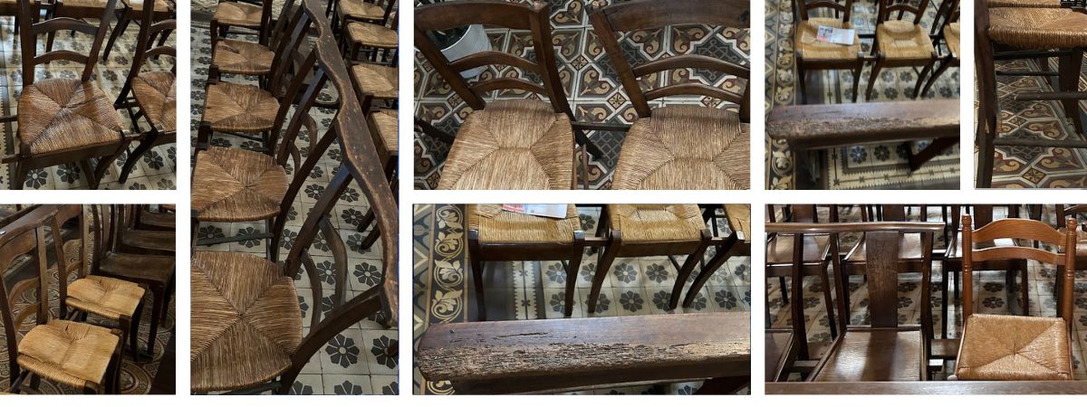 Les bancs actuels de l'église Saint-Sauveur de Brignoles